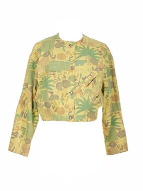 Rare Vintage Jams World Globetrotters 176 Safari Cropped Jacket Wearable Art 80s
